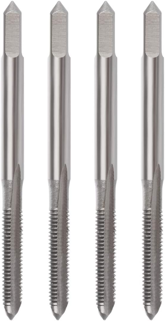 M3 x 0.5mm Tap Machine HSS Metric Right Hand Thread 3 Straight Flute Taps Taper and Plug, 4Pcs