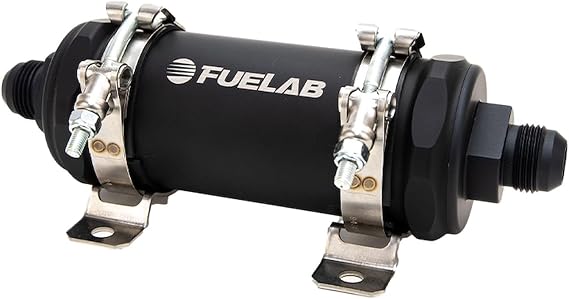 PRO Series In-Line Fuel Filter (10gpm) -10AN In/-10AN Out 6 Micron Fiberglass - Matte Black (86833)