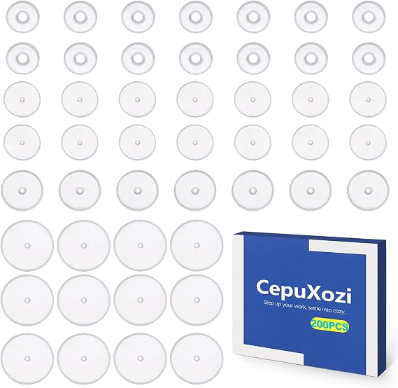 200 Pcs Clear Silicone Piercing Discs for Piercing Bump 3/5/7/9mm, No Pull Soft Earring Spacers, Stoppers & Backs, Keloid Pressure Clip Disk for Ear Piercings Support, Plastic Pads