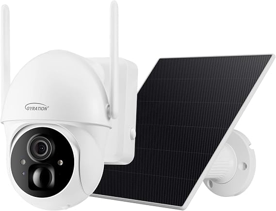 360 Degree Smart PTZ Dome Security Camera with Solar Panel, 2.4Ghz WiFi