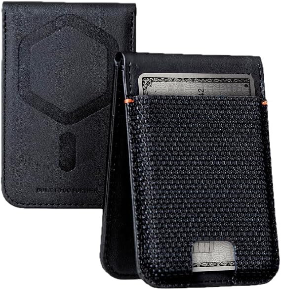 URBAN ARMOR GEAR UAG Slim Wallet Kevlar Black 6 Cards Holder with Kickstand RFID Blocking, Metropolis Magnetic Wallet Compatible with MagSafe for iPhone, Galaxy
