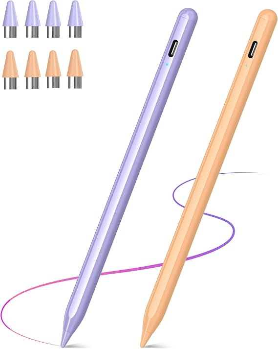 Stylus Pen Compatible for Android and i-OS, Purple and Orange