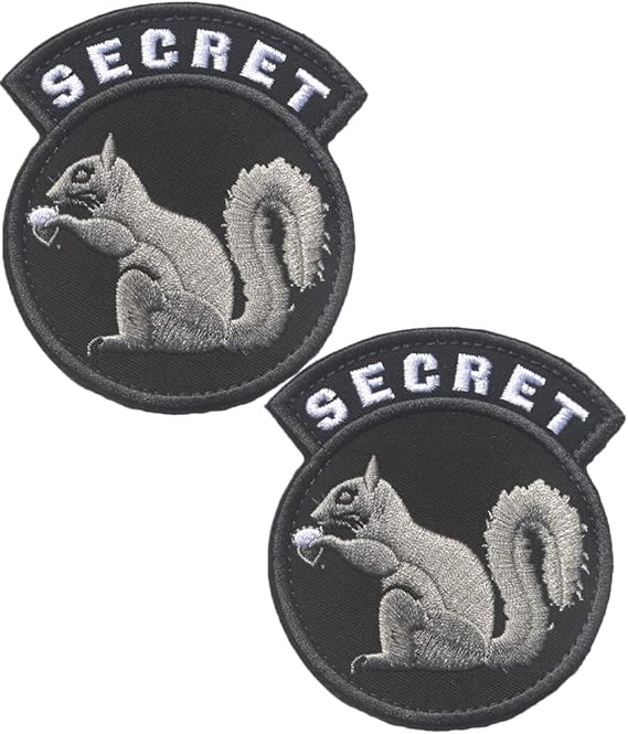 Secret Squirrel Patch Hook and Loop Tactical Morale Applique Fastener Military Embroidered Patch 2Pcs