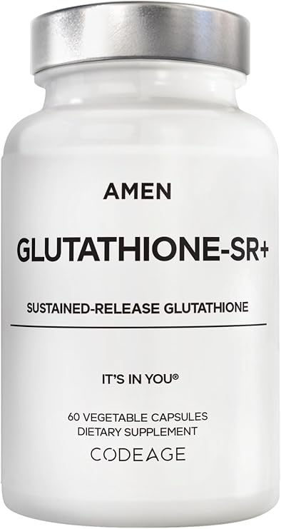 Amen Glutathione-SR+ Sustained-Release Glutathione Supplement, 60 Capsules