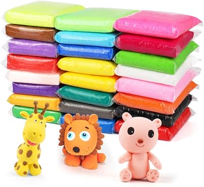 24 Pcs Colors Air Dry Clay Bulk Light Soft Modeling Magic Clays Artist Studio Toy for Kids DIY Crafts