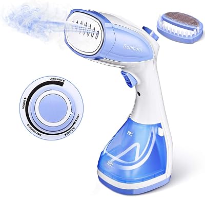 Godmorn Steamer for Clothes, Mini Handheld Fabric Garment Steamer for Travel, Adjustable Steam Flow, Vertical and Horizontal Use, 30s Fast Heat-up,1100w Powerful,Trigger Lock