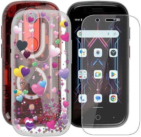 Phone Case + Screen Protector for Unihertz Jelly Star (3"), Ultra Thin Shockproof Soft Silicone Clear Cover for Unihertz Jelly Star Case with Protective Film - Pink Balloon
