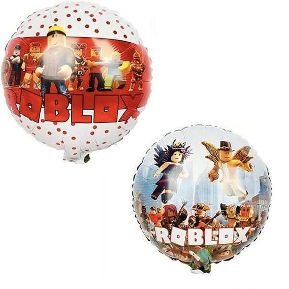 gea 2PCS 18 inch ROBLOX Themed Foil Balloon Double Sided Kids Birthday Party Decorations.