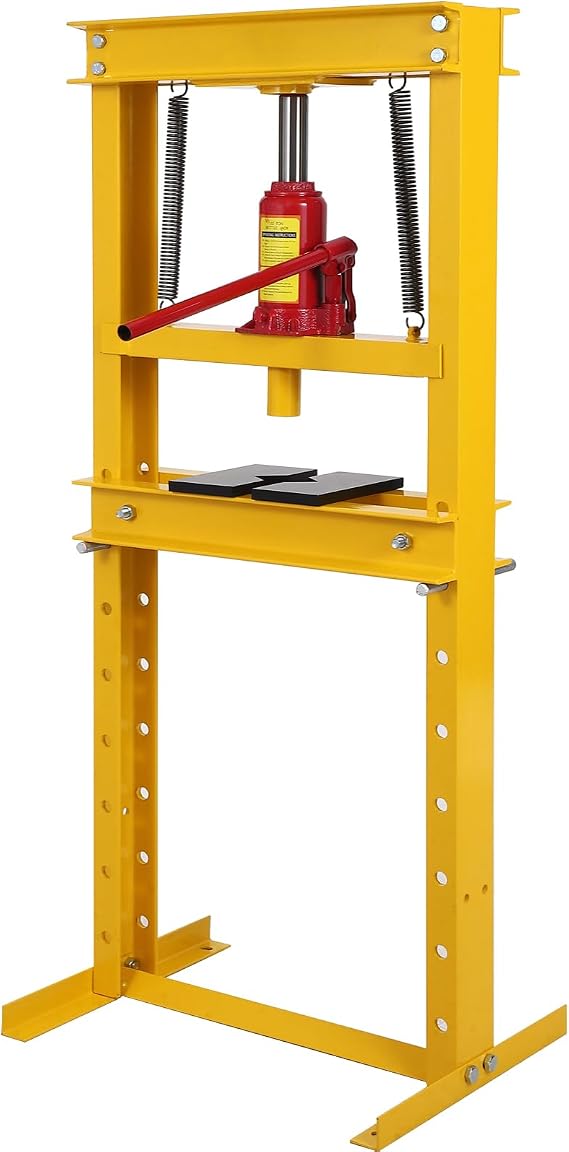 GraveeTech 12 T Shop Press, H Frame Press, Hydraulic Shop Press Floor Mount Adjustable Shop Press Hydraulic Press, Benchtop Press with Plates Adjustable Working Table Height for Car Repair Garage