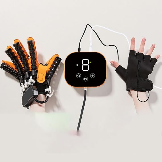 Rehabilitation Robot Gloves, Hand Stroke Recovery Trainer With Upgraded Single Finger Rehab Function For Therapy Training Muscle Recovery Finger Flexion Extension Home Use