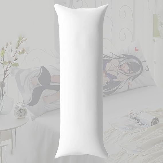 Fluffy Body Pillow, Full Body Pillows for Adults,20"" x 60"" Hugging Body Pillow Core, fit for 50x150 cm Japanese Anime Dakimakura Long Throw Pillow Vacuum Package 1 Piece,White,160 * 50cm