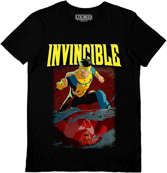 Pyramid International Invincible Reflection Black Unisex T-Shirt, Size L, Regular Fit, Official Superhero Comic Book Merchandise, Premium Casual Top, Must-Have for Fans of Invincible Series