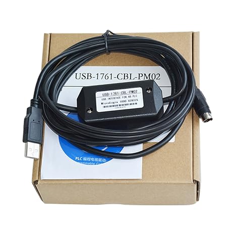 USB PLC Programming Cable for Allen Micrologix USB 1761-CBL-PM02 Round 8 Pin PLC Programming Cable