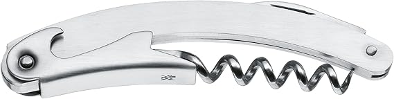 WMF Clever&More Garson Tirbuşonu, 10 cm, Cromargan® Yüksek Kaliteli Mat Paslanmaz Çelik, Şişe Açacağı, Kapak Açacağı ve Folyo Kesici, Tüm Mantar Tıpalar İçin