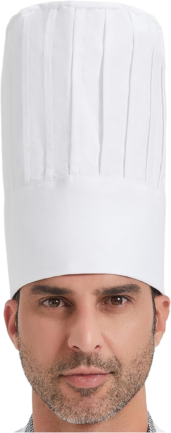 Hyzrz Chef Tall Hat Adjustable Elastic Kitchen Grill BBQ Cooking Chef Cap for Men and Women