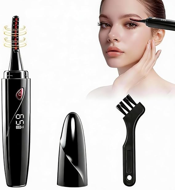 2026 Heated Eyelash Curlers,Rechargeable Electric Eyelash Curler with LED Display, Mini Lash Curler with 4 Heat Settings, Fast Heat up Within 10s,24H Long Lasting for Women Makeup Tools
