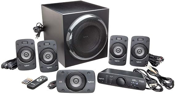Logitech Z906 5.1 Surround Audio Speaker System, Multiple Input, THX Certified, 1000W Dolby Digital/DTS Decoding Feature, Black