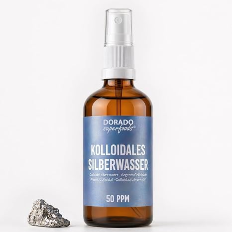 Colloidal Silver Spray 50ppm - 100ml Silver Water Amber Glass Bottle Premium Quality - Dorado Superfoods