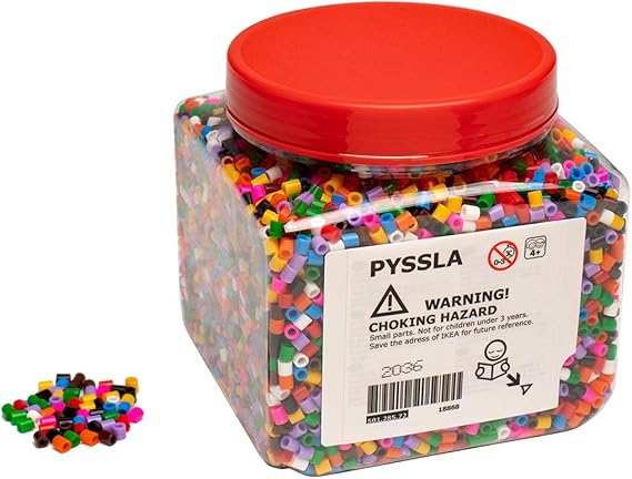 IKEA PYSSLA boncuklar, çeşitli renklerde belikli boncuk aksesuar yelpazesi, çocuklar için