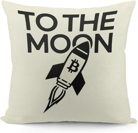 Bitcoin Decorative Throw Pillow Cover, Holland Velvet, 18x18 Inch, Hidden Zipper, Square, Washable, Cryptocurrency Theme (Color 4)