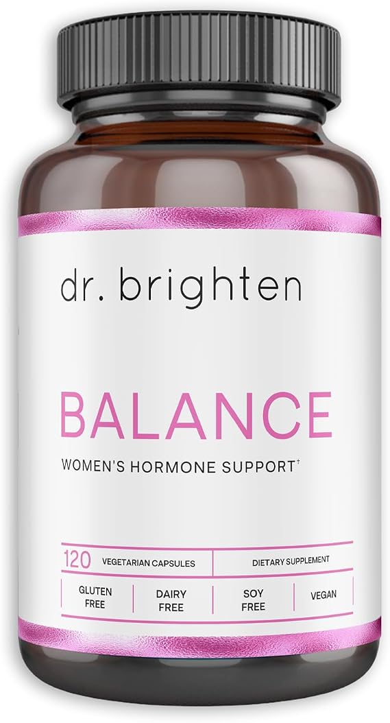 Dr. Brighten Balance - Hormone Balance for Women with Chasteberry and DIM - Targets Hormonal Acne, Period Issues, PMS - Vegan, Non-GMO