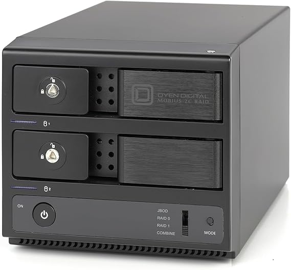 Oyen Digital Mobius 2C RAID 2-Bay USB-C Hard Drive Array, 60TB