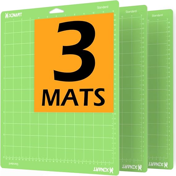 Xinart Cutting Mats for Cricut Maker 3/Explore 3/Maker/Air 2,12x12 inch 3 Mats Standard Adhesive Green Replacement Cut Mat for Cricut Cutting Machines