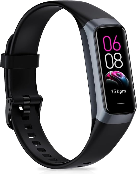 Fitness Tracker with Heart Rate/Blood Pressure/Pedometer/Calories/Sleep | Activity Tracker with 1.1"" AMOLED Screen, Step Tracker for Android iPhones Women Men