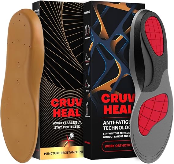 Cruvheal Work Orthotic and Puncture Resistant Insoles