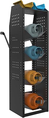 MELIPRON Van Refrigerant Tank Rack Steel Freon Tank Holder for Nitrogen Oxygen Propane Cargo Van Shelving 52 H x 15 W x 13 D