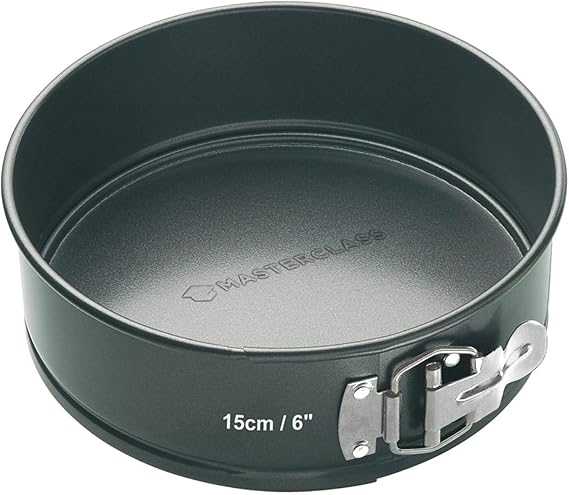 MasterClass 15 cm Springform Cake Tin with Loose Base and PFOA Free Non Stick, Robust 1 mm Carbon Steel, 6 Inch Small Round Pan