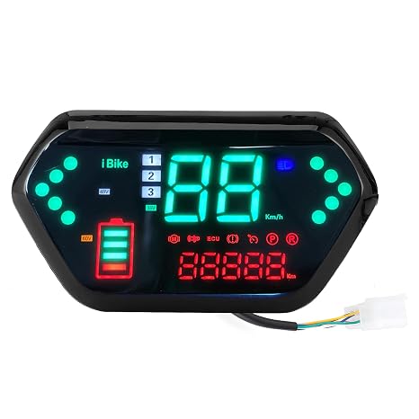 Xt Motorcycle Meter,Ebike Electric Speedometer Odometer LCD,48V/60V Speedometer Odometer Tachometer Digital LCD Display Universal for Electric Motorcycle