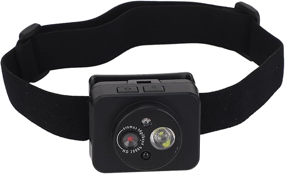 Head Mounted Camera, Mini Action Camera 1080P Adjustment Head for Recording, Wearable Body Video First Person View Recording, Hiking, Skiing