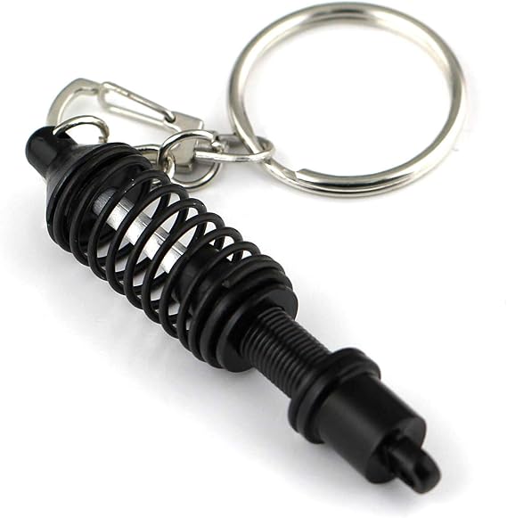 maycom Creative Hot Auto Part Model Coilover Shock Absorber Keychain Keyring Key Chain Ring Keyfob (Black)