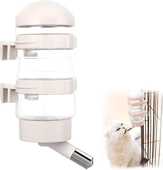 Dog Kennel Water Dispenser, No Drip Water Bottle Container ABS Material BPA Free 16oz for Small Animals