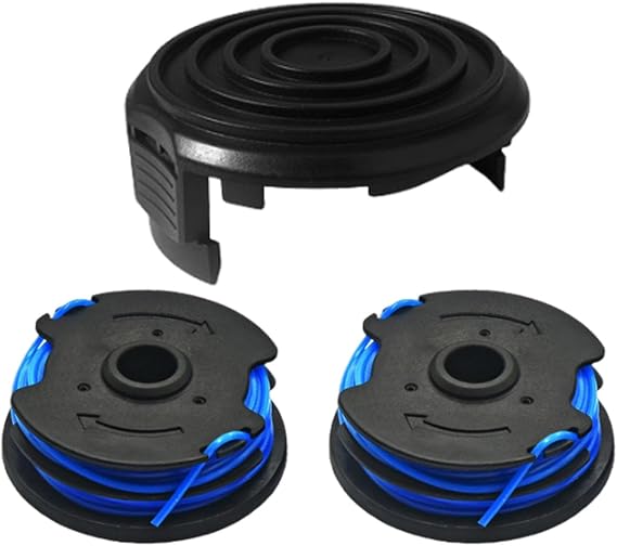 27FT 0.065" Replacement String Trimmer Spool Line, Weed Eater Spool Compatibal with Harbor Freight 20115E-B Bauer Corded 5.5 Amp 15 Inch String Trimmer (2 Spool +1 Cap)