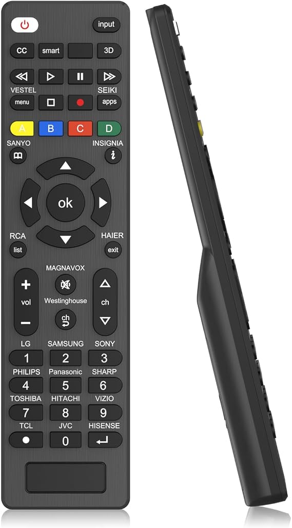 Universal TV Remote Control for Samsung, Vizio, Sony, Panasonic, Smart TV, HAIER, Toshiba, Philips, TCL - tv remote control universal for Contour Universal Control of TV/Smart TV (Black)