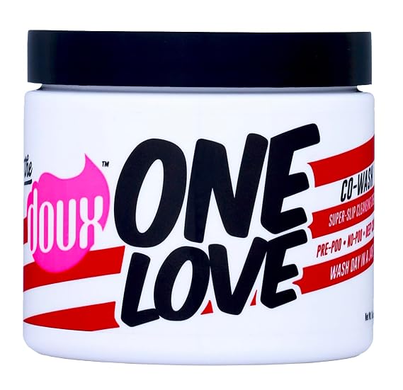 The Doux ONE LOVE Co-Wash, Cleansing Conditioner & Detangler, 16 oz | Jojoba & Grapeseed Oils Gently Cleanse, Condition & Detangle Dry Hair, For All Curl Types, Sulfate-Free Protection