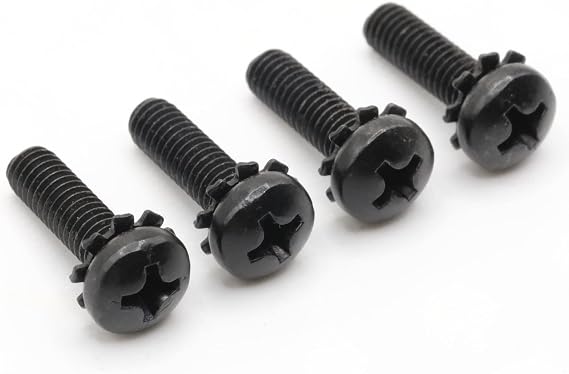 ReplacementScrews 1 Set of Metric Screws (Model RS-198183) Pan Head - Philips Drive - Black Plated (Pack of 4)