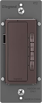 Legrand Radiant Digital Countdown Timer Switch, 4-Settings, Dark Bronze 1PK