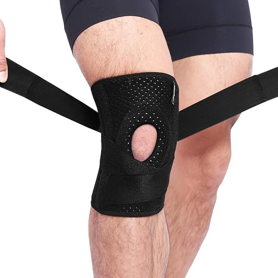 Knee brace for arthritis,ACL and meniscus tear,Open-Patella Stabiliser, Adjustable Brace,Best knee pad support for Sports Injury Rehabilitation & Protection against re-injury (Single)