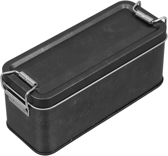 Tin Cookie Snack Jars Rectangular Metal Tin Box with Lid 5.90 X 2.67 X 2.40 in Reusable Storage for Cookies Candy Keepsakes Home Decor