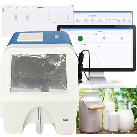 Milk Analyzer Dairy Analyzer Dairy Composition Analyzer with USB Interface Thermal Printer for Fat Solids Density Added Water Lactose and Protein Test