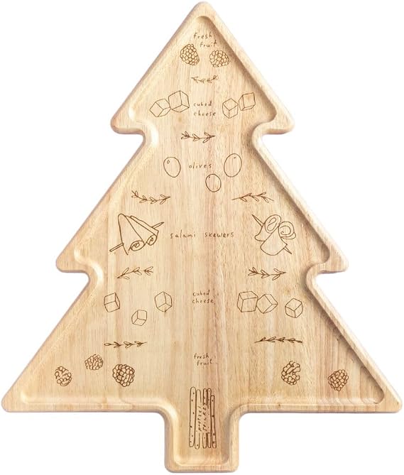 CharcuTree Board & Placement Guide - Best Gift for Housewarming & Foodies - Easy-to-Follow Christmas Tree Appetizer Visual Map Designed by Meg Quinn - Create A Pro-Level Board Arrangement - 18" x 15"