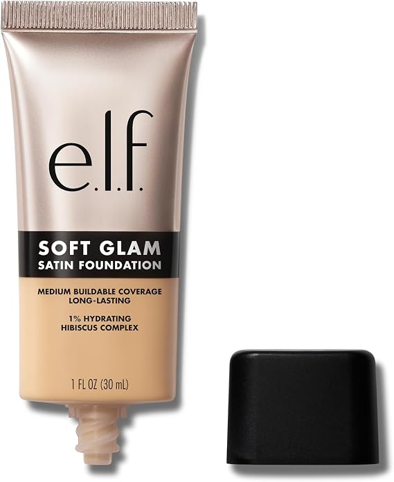 e.l.f. Soft Glam Foundation, Medium Coverage, Long-Lasting & Buildable Foundation For A Smooth, Satin Finish, Vegan & Cruelty-Free, 22 Light Warm