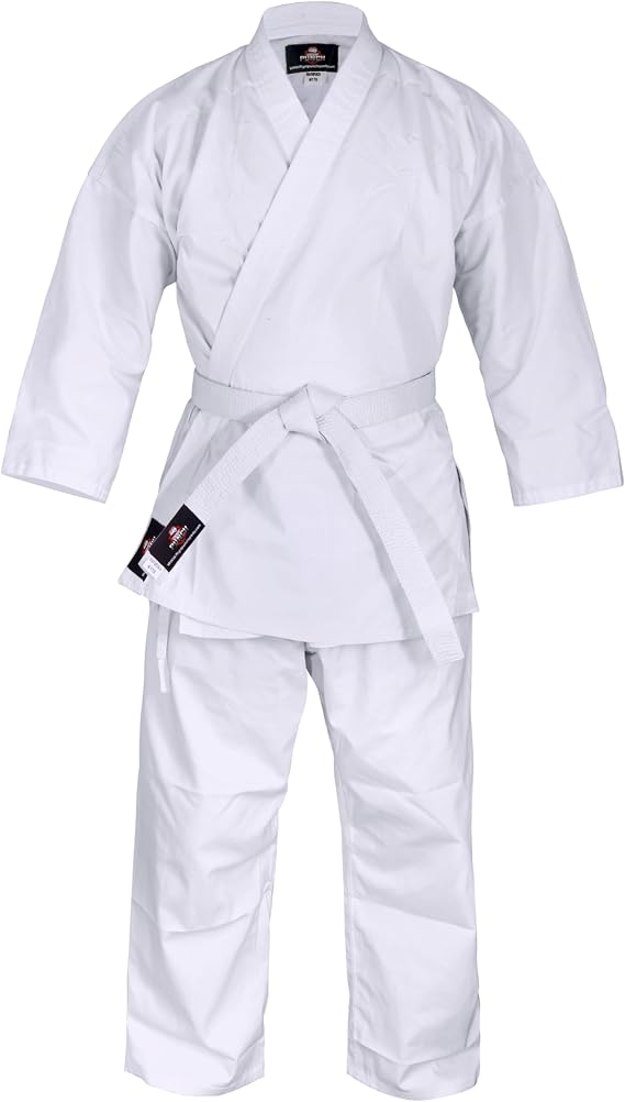 Premium Karate Uniform - 8 Ounce White Durable & Lightweight Ideal for Karate and Taekwondo Adult and Youth Karate G