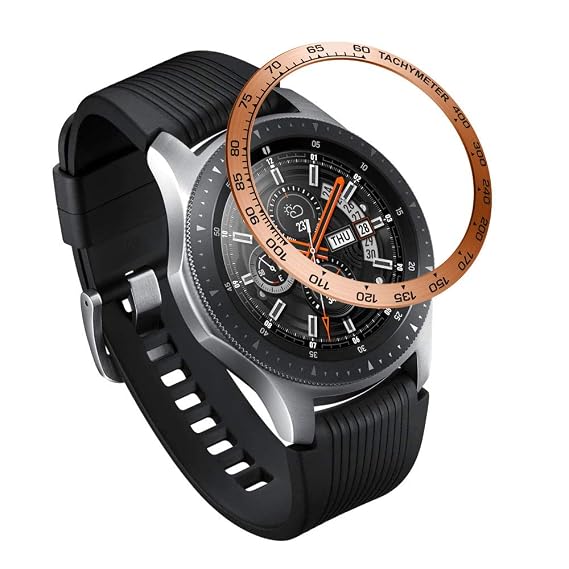 AISPORTS Bezel Styling Compatible for Samsung Galaxy Watch 46mm Bezel Ring Adhesive Cover Anti Scratch Protection Stainless Steel Metal Bezel Protective Cover for Samsung Gear S3 Frontier/Classic