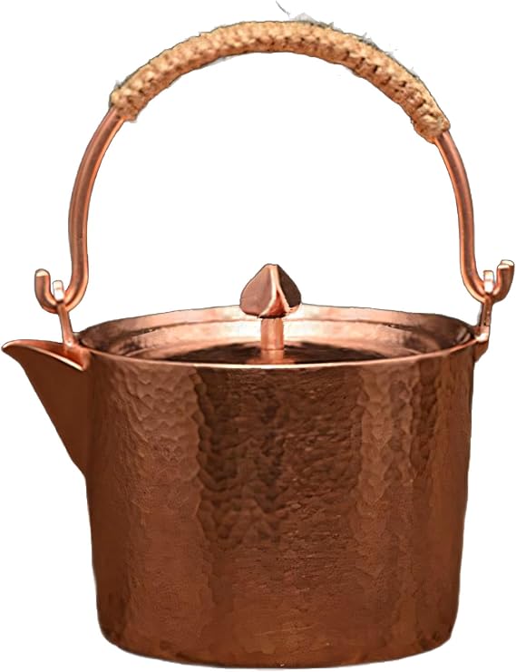 500/1000ml Retro Handmade Teapot Stove Top Copper Tea Pot Turkish Tea Pot Pure for Stovetop Copper Tea Kettle Stovetop (Bright 1000ml)