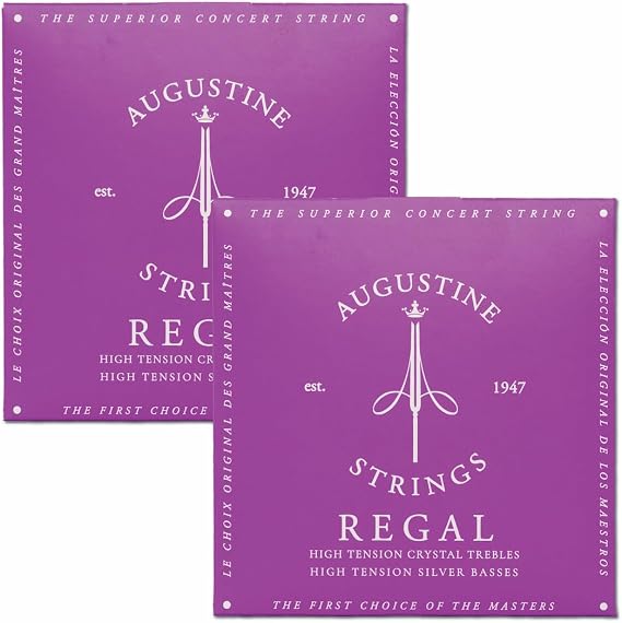 Augustine Strings Regal High Tension - Premium Crystal Nylon Classical Guitar Strings - Produced in New York by the Manufacturer of the Original Nylon String - 2 Sets