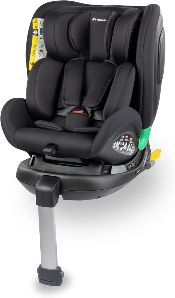 Bebeconfort EvolveFix Plus i-Size, 360 Swivel Car Seat, 0–12 Years, 40–150cm, ISOFIX Car Seat Group 0+/1/2/3, Rear Facing, 4 Recline Positions, Side Impact Protection, Support Leg, Black Mist
